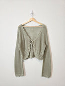 Cotton Crochet Tie Front Top (L/XL)