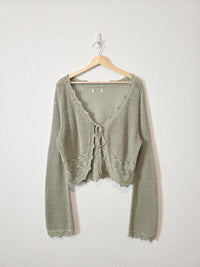 Cotton Crochet Tie Front Top (L/XL)