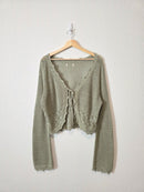 Cotton Crochet Tie Front Top (L/XL)