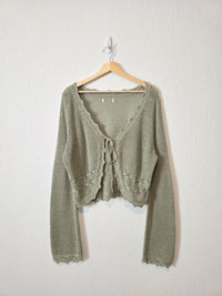 Cotton Crochet Tie Front Top (L/XL)