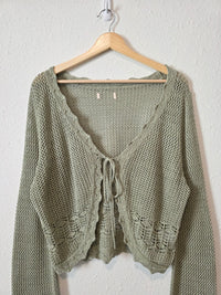 Cotton Crochet Tie Front Top (L/XL)