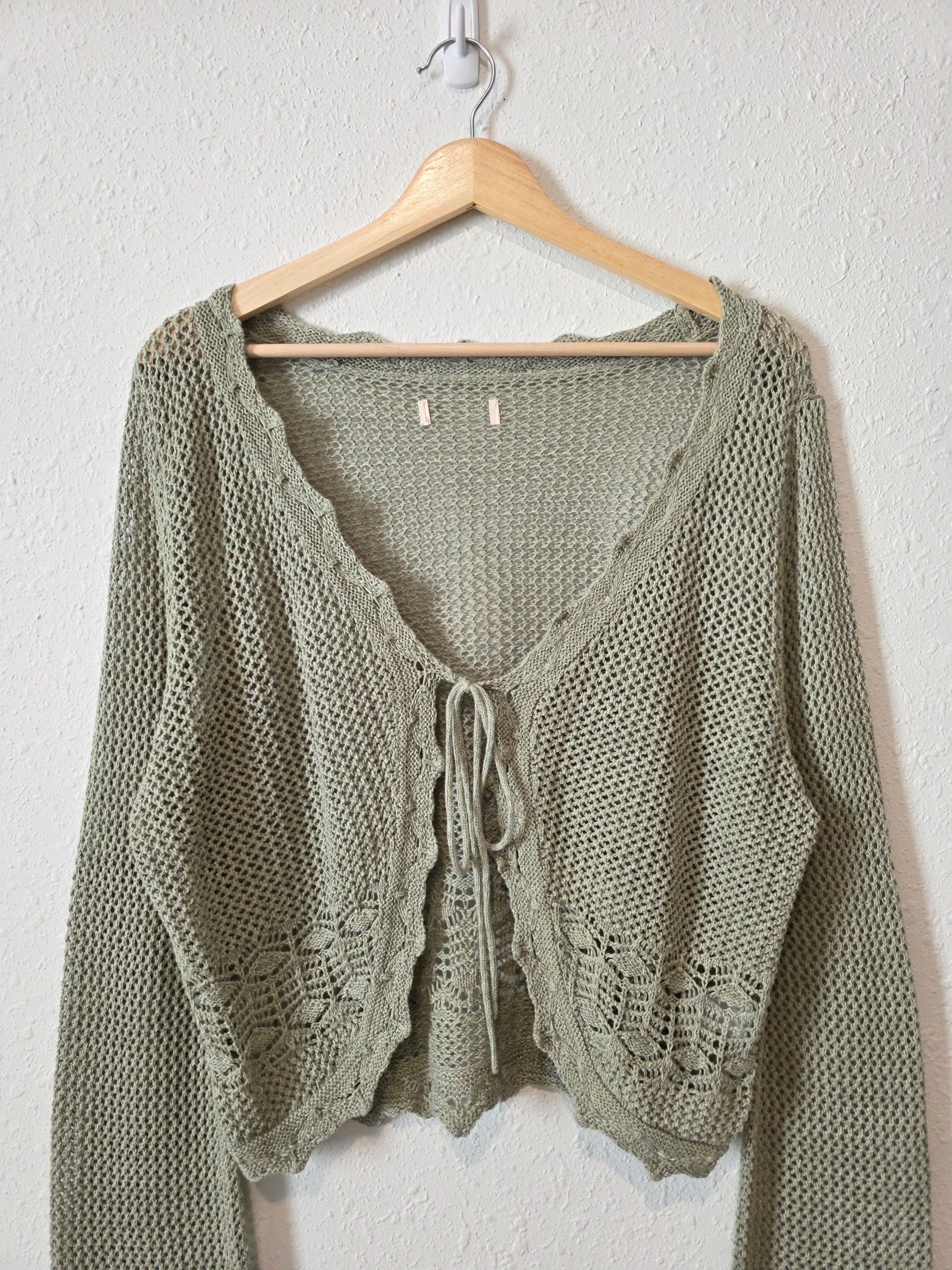 Cotton Crochet Tie Front Top (L/XL)