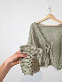 Cotton Crochet Tie Front Top (L/XL)
