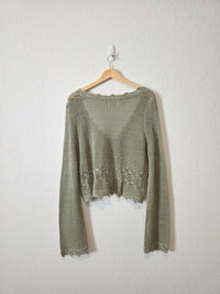 Cotton Crochet Tie Front Top (L/XL)