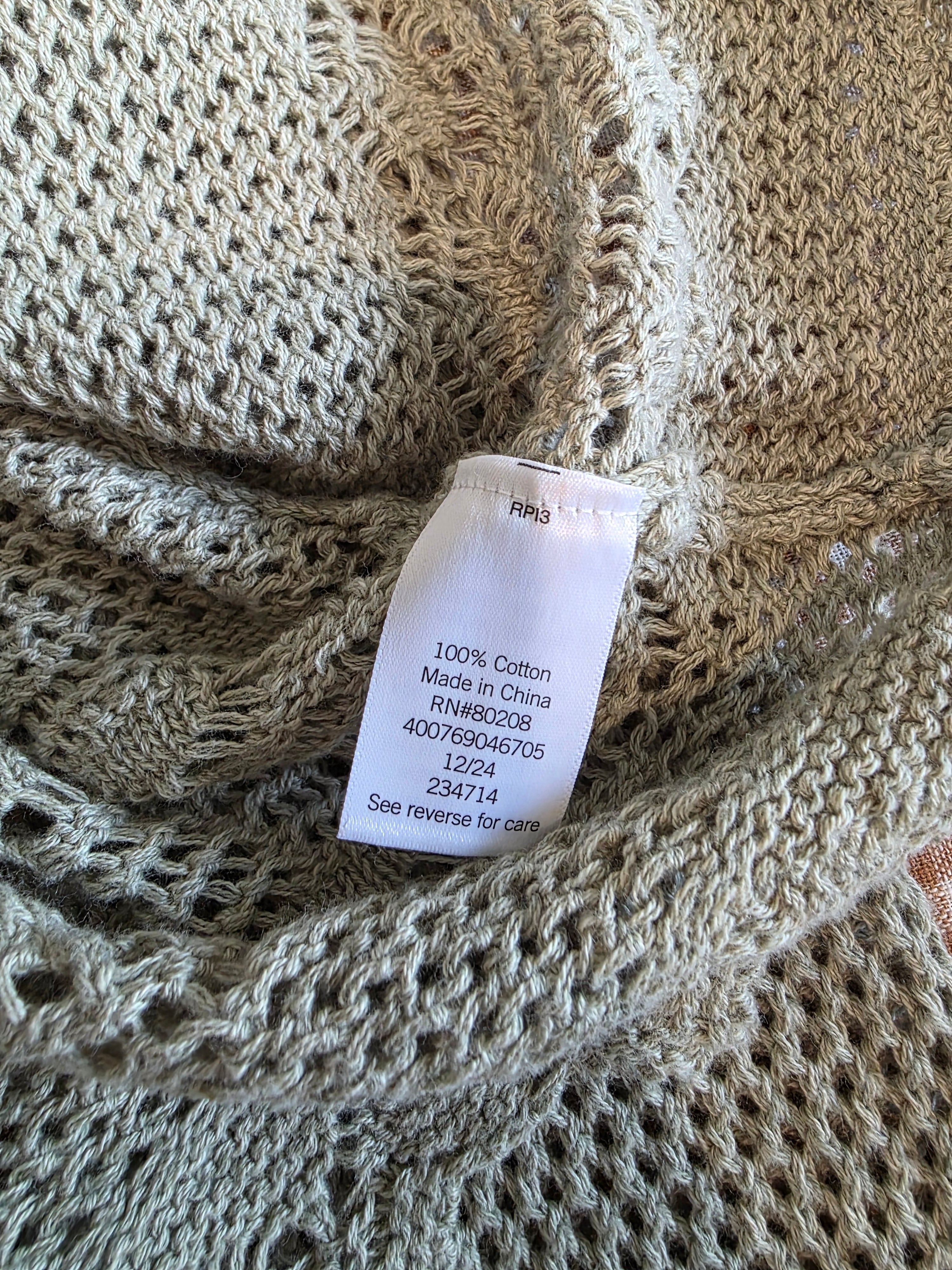 Cotton Crochet Tie Front Top (L/XL)