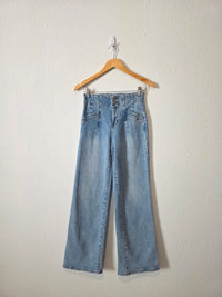 Mica Light Wash Wide Leg Jeans (25)