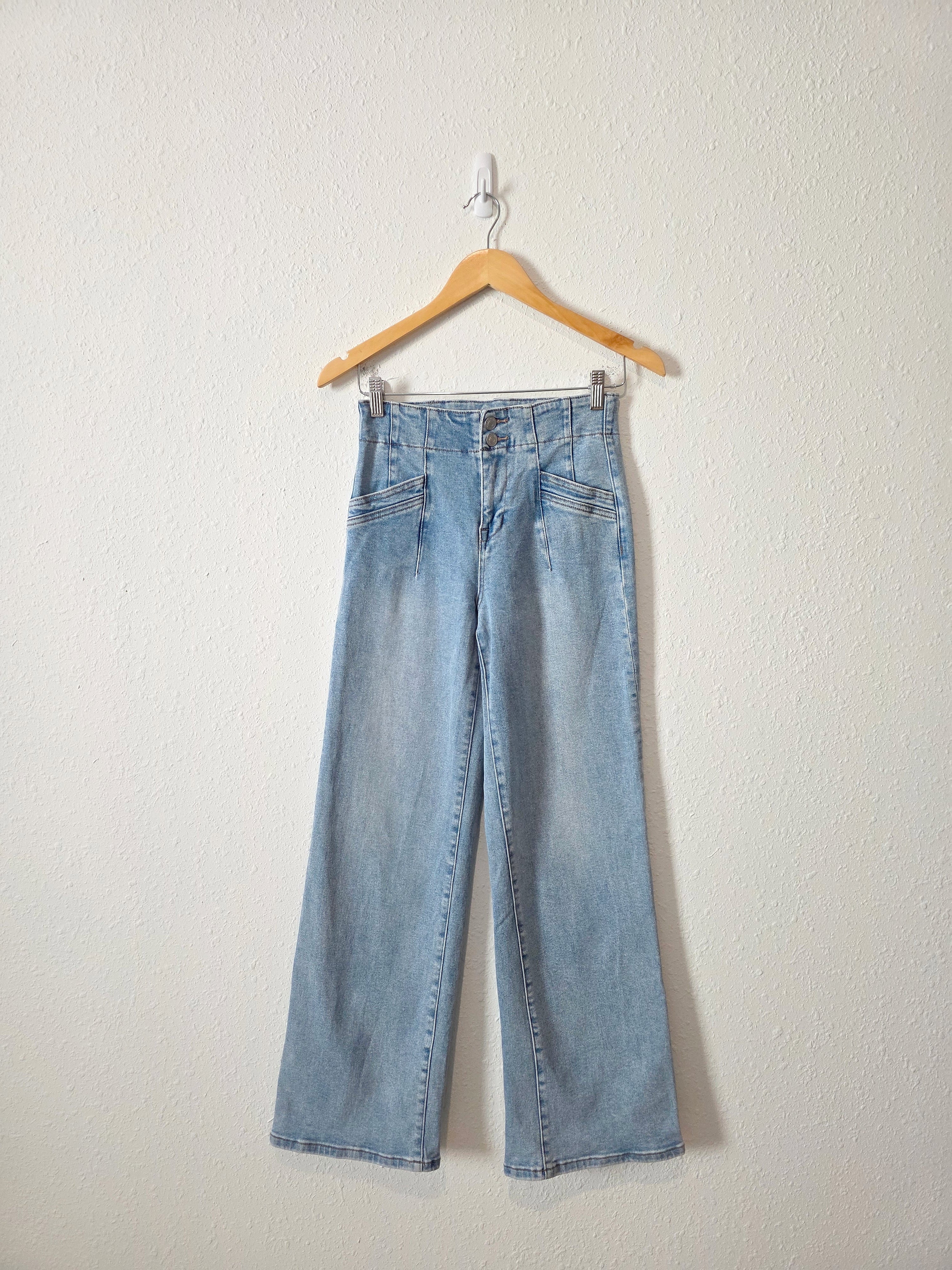 Mica Light Wash Wide Leg Jeans (25)