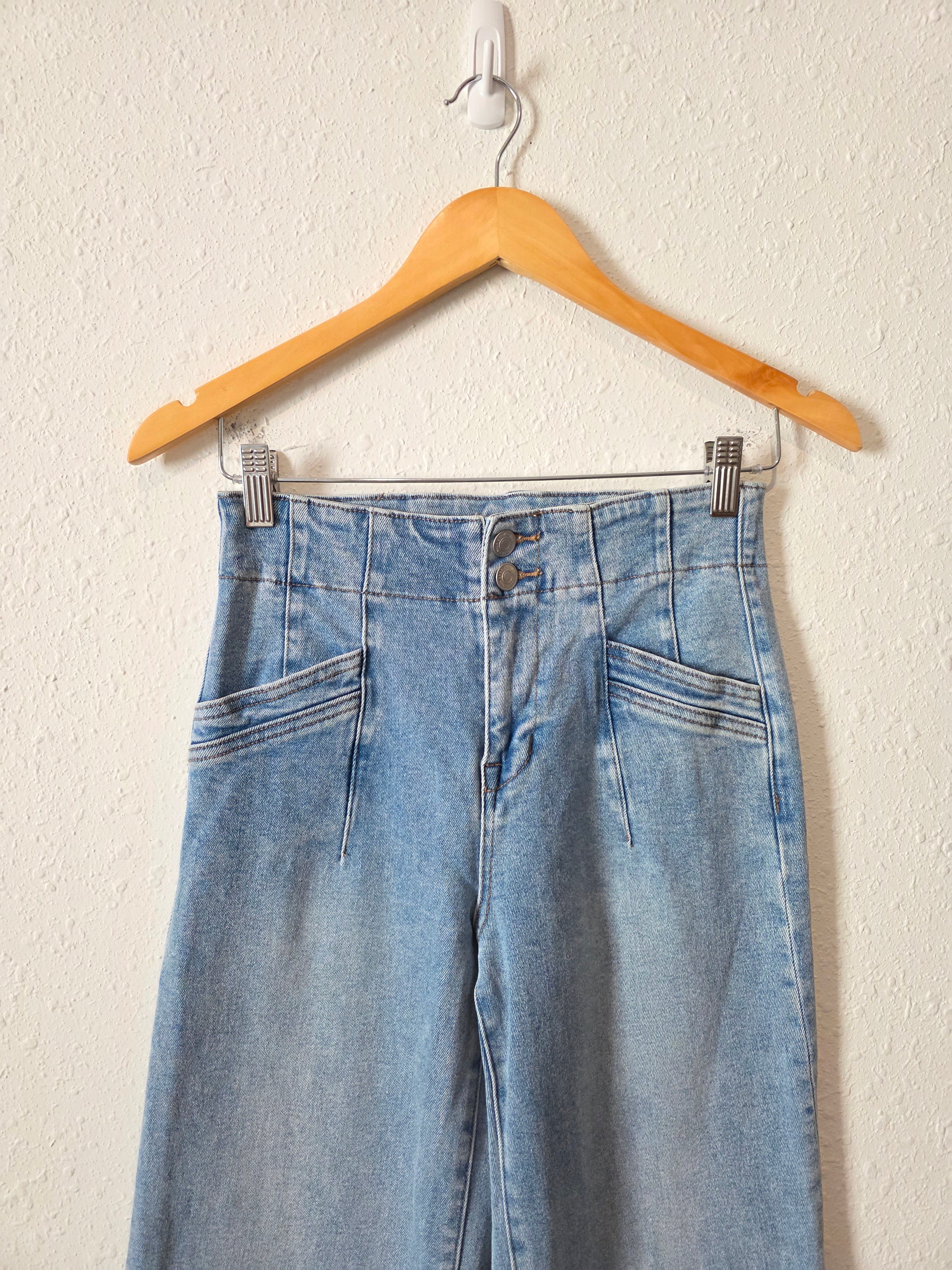 Mica Light Wash Wide Leg Jeans (25)