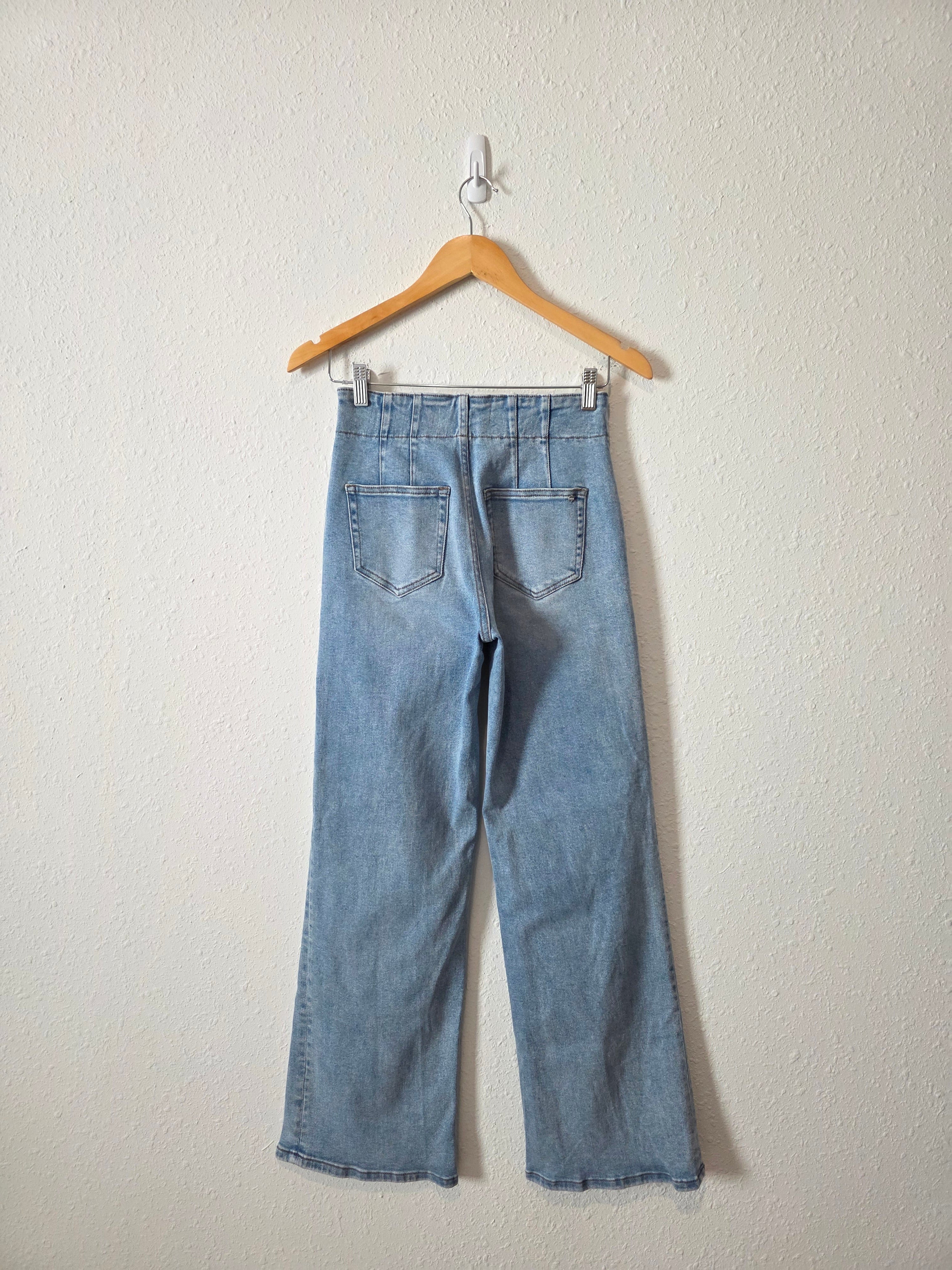Mica Light Wash Wide Leg Jeans (25)