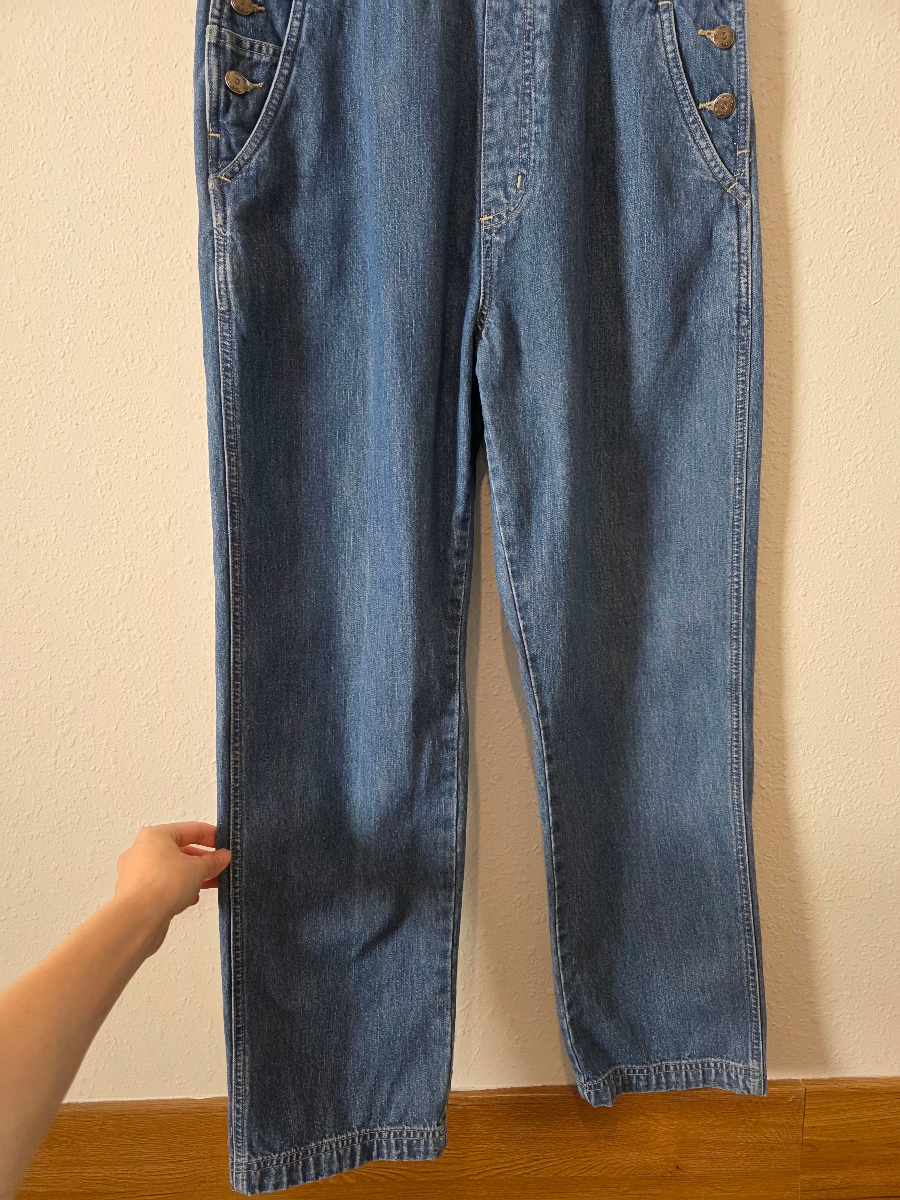 Vintage Straight Denim Overalls (M)