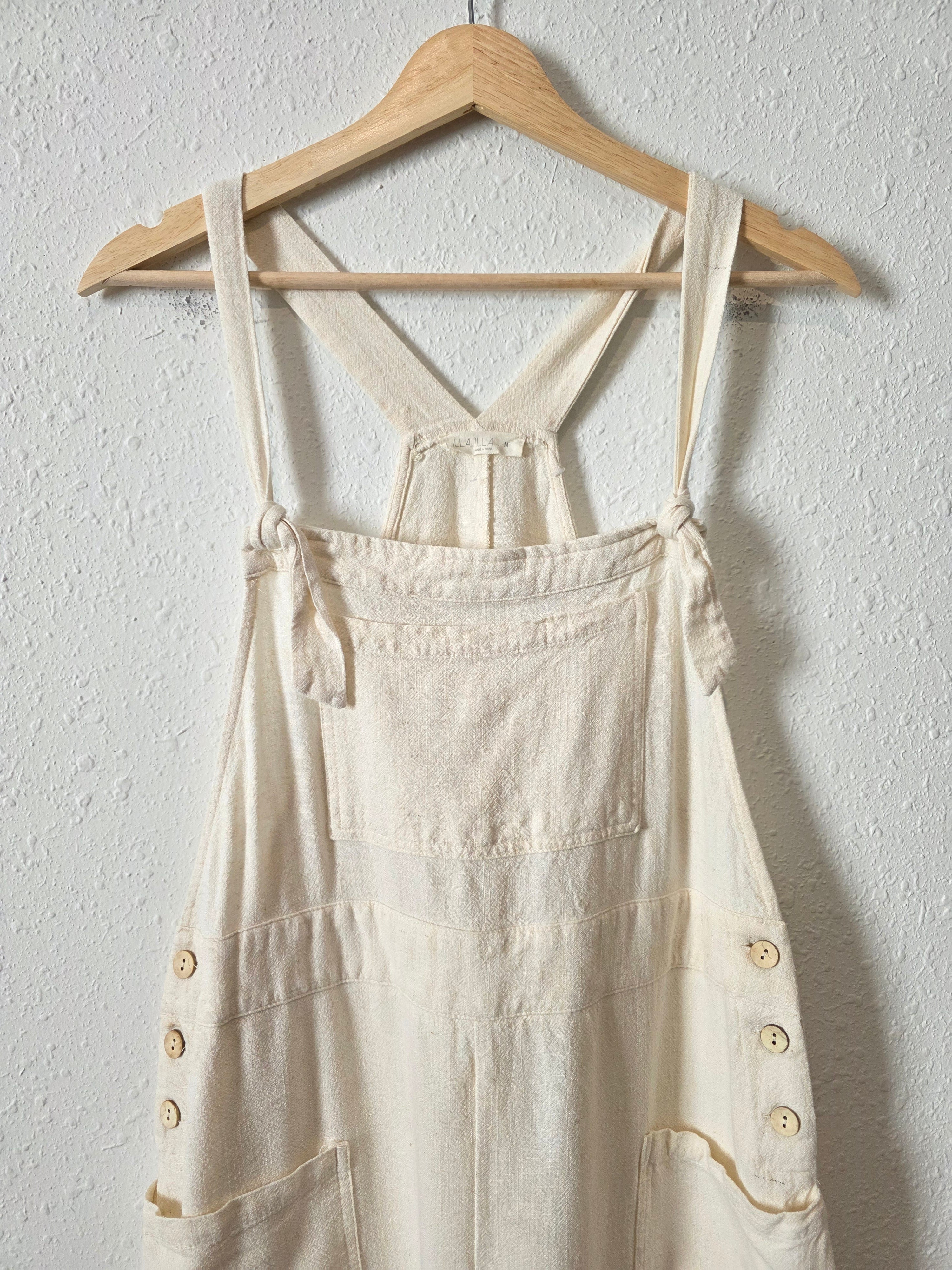 Oat Linen Blend Overalls (M)
