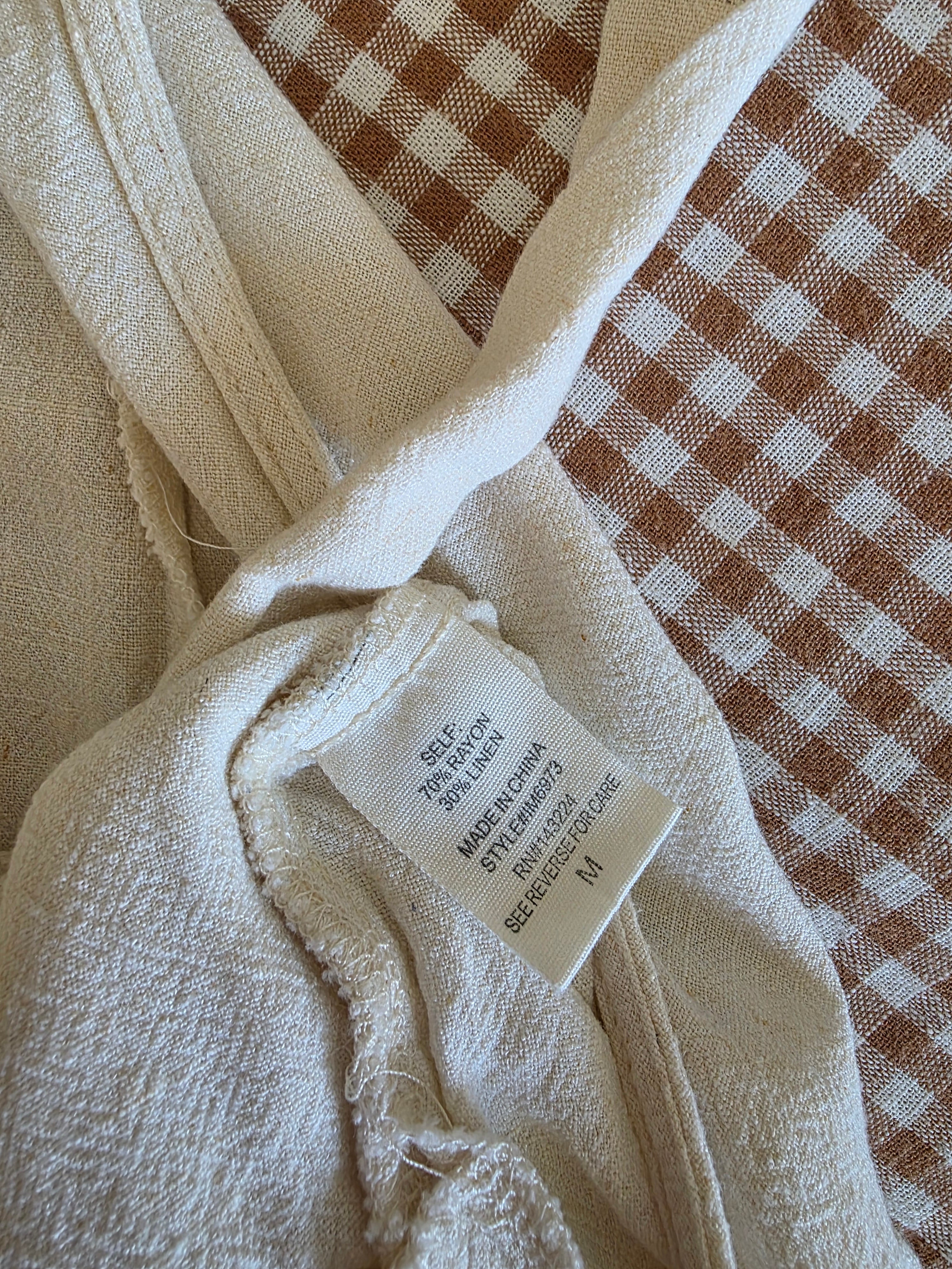 Oat Linen Blend Overalls (M)