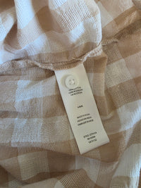 Neutral Gingham Button Up Top (L)