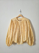 Yellow Floral Cotton Blouse (M)