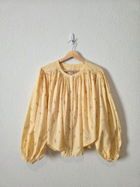 Yellow Floral Cotton Blouse (M)