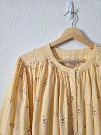 Yellow Floral Cotton Blouse (M)