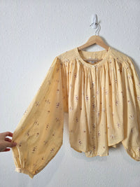 Yellow Floral Cotton Blouse (M)