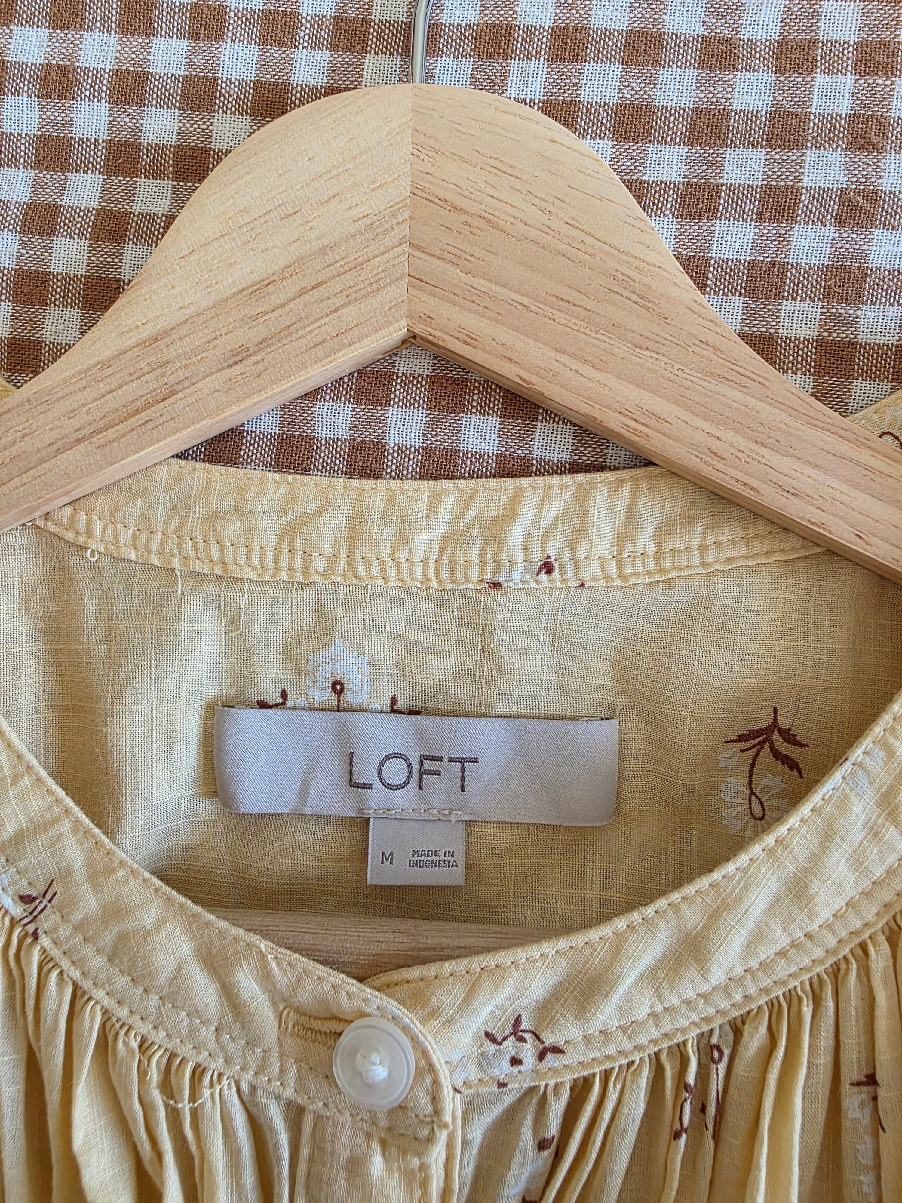Yellow Floral Cotton Blouse (M)