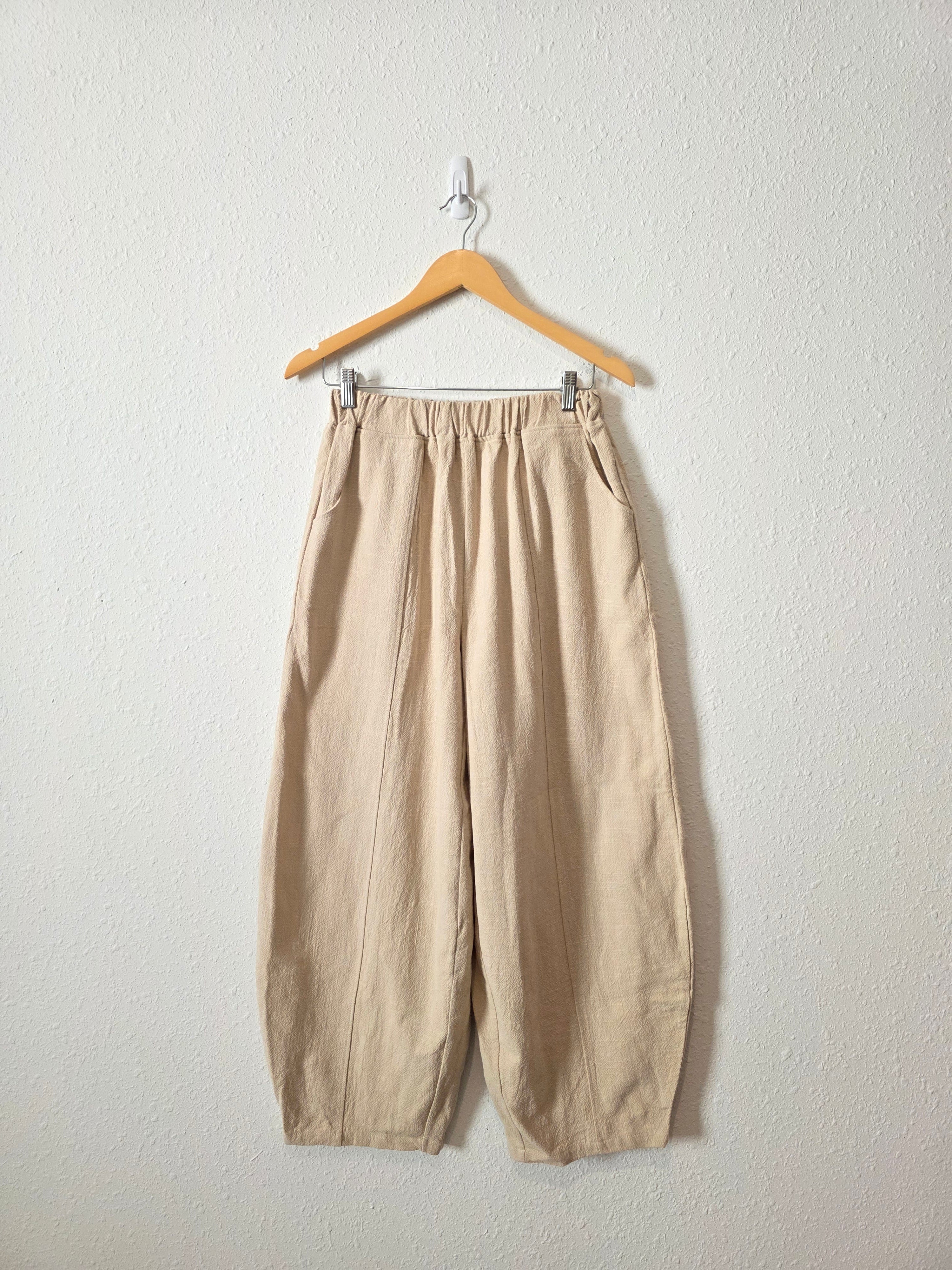 NEW Linen Cotton Barrel Pants (M)