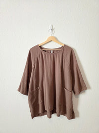 Brown Textured Cotton Top (L)