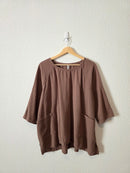 Brown Textured Cotton Top (L)