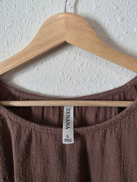 Brown Textured Cotton Top (L)