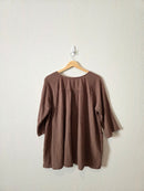 Brown Textured Cotton Top (L)