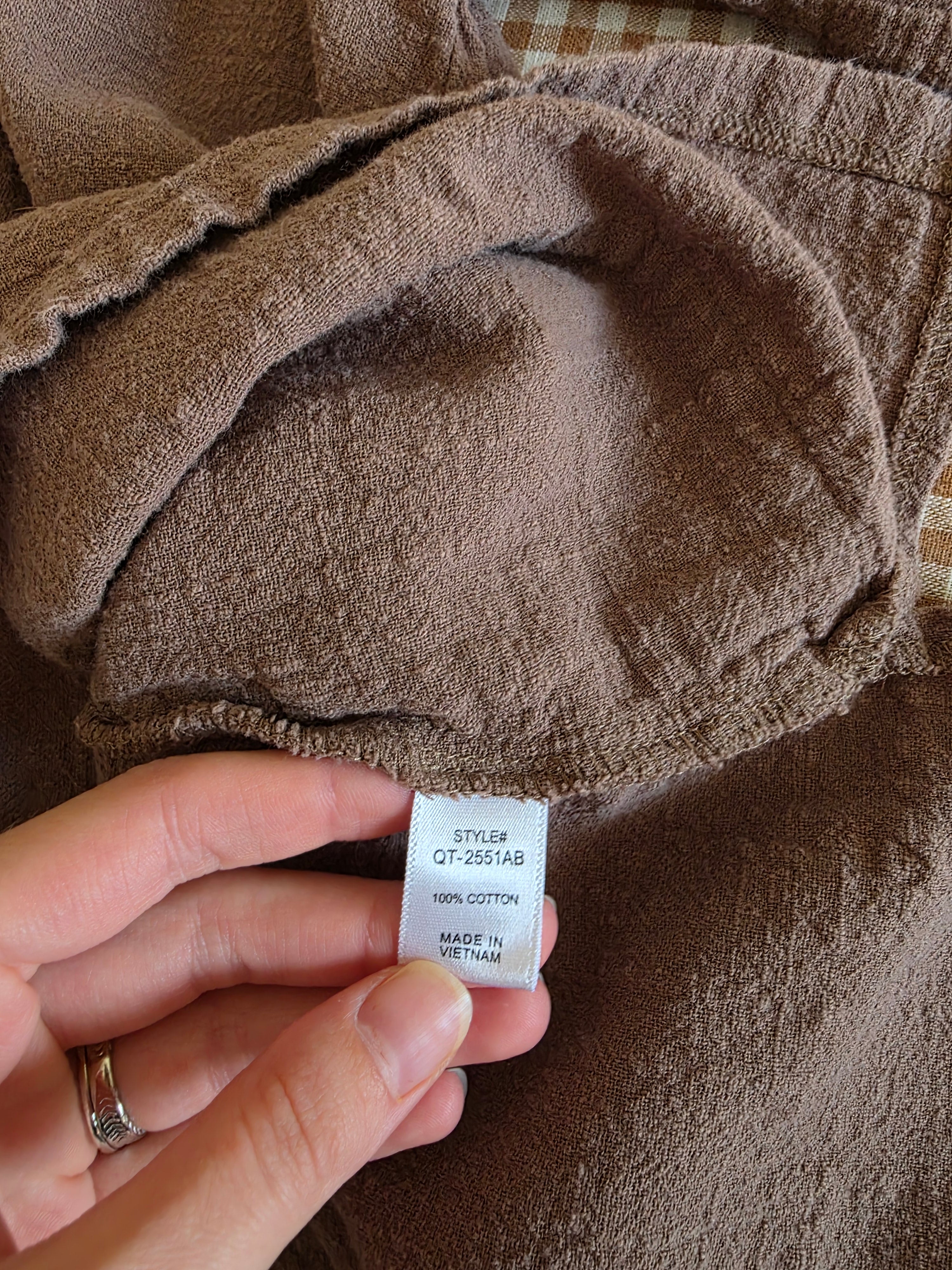 Brown Textured Cotton Top (L)