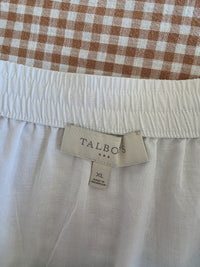 White Tiered Cotton Midi Skirt (XL)