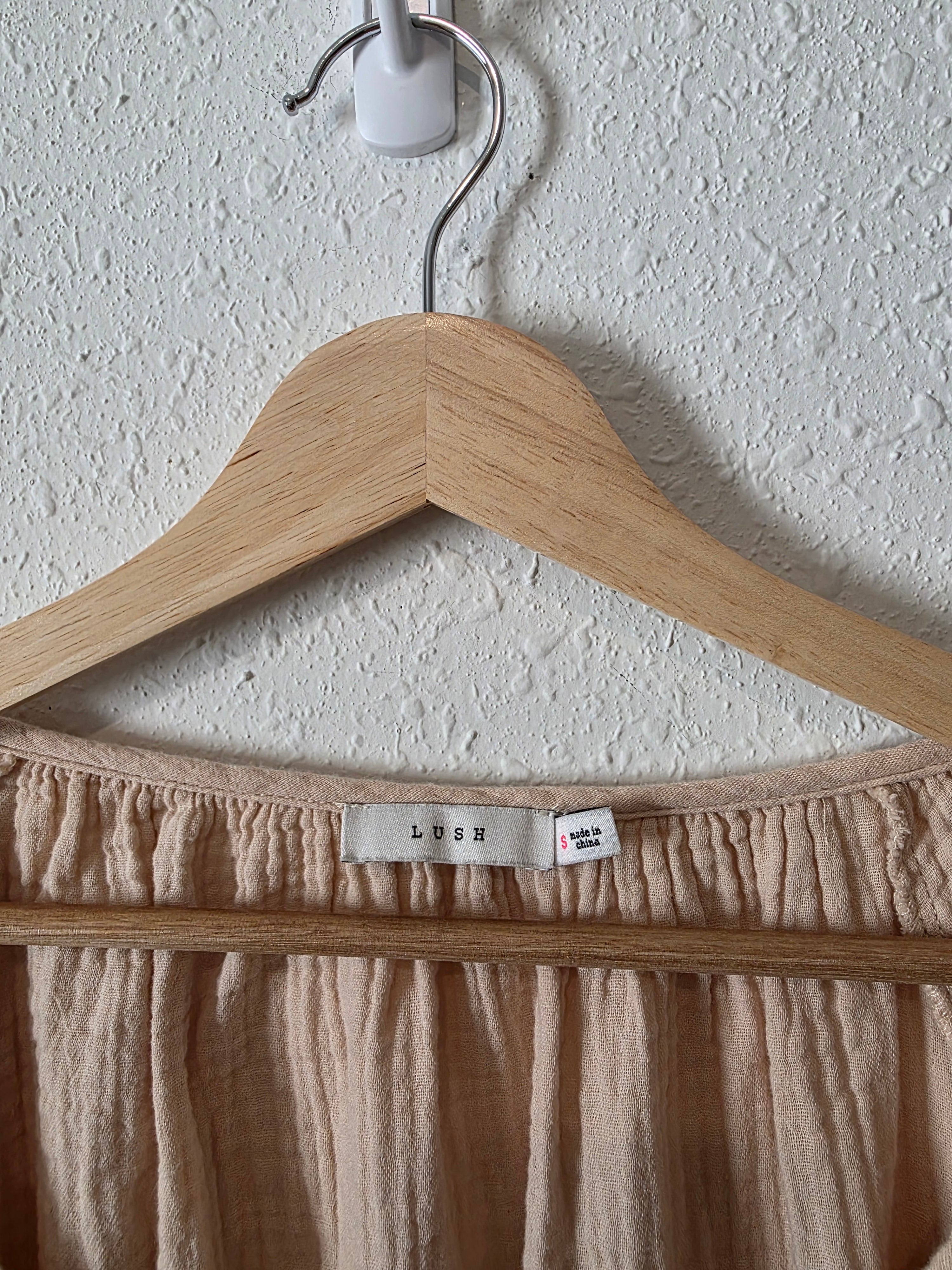 Cotton Gauze Tie Front Top (S)