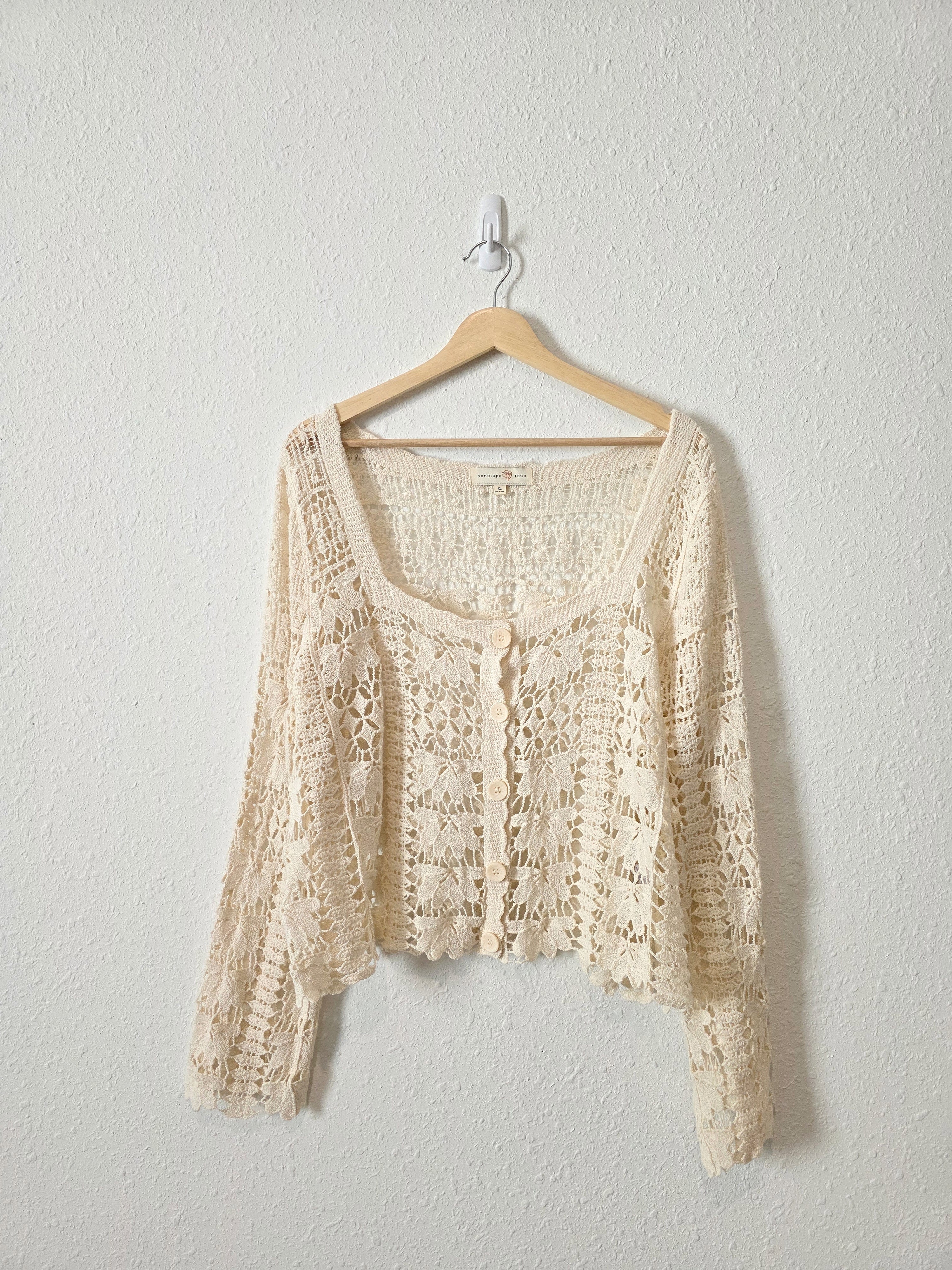 Crochet Squareneck Cardigan (XL)