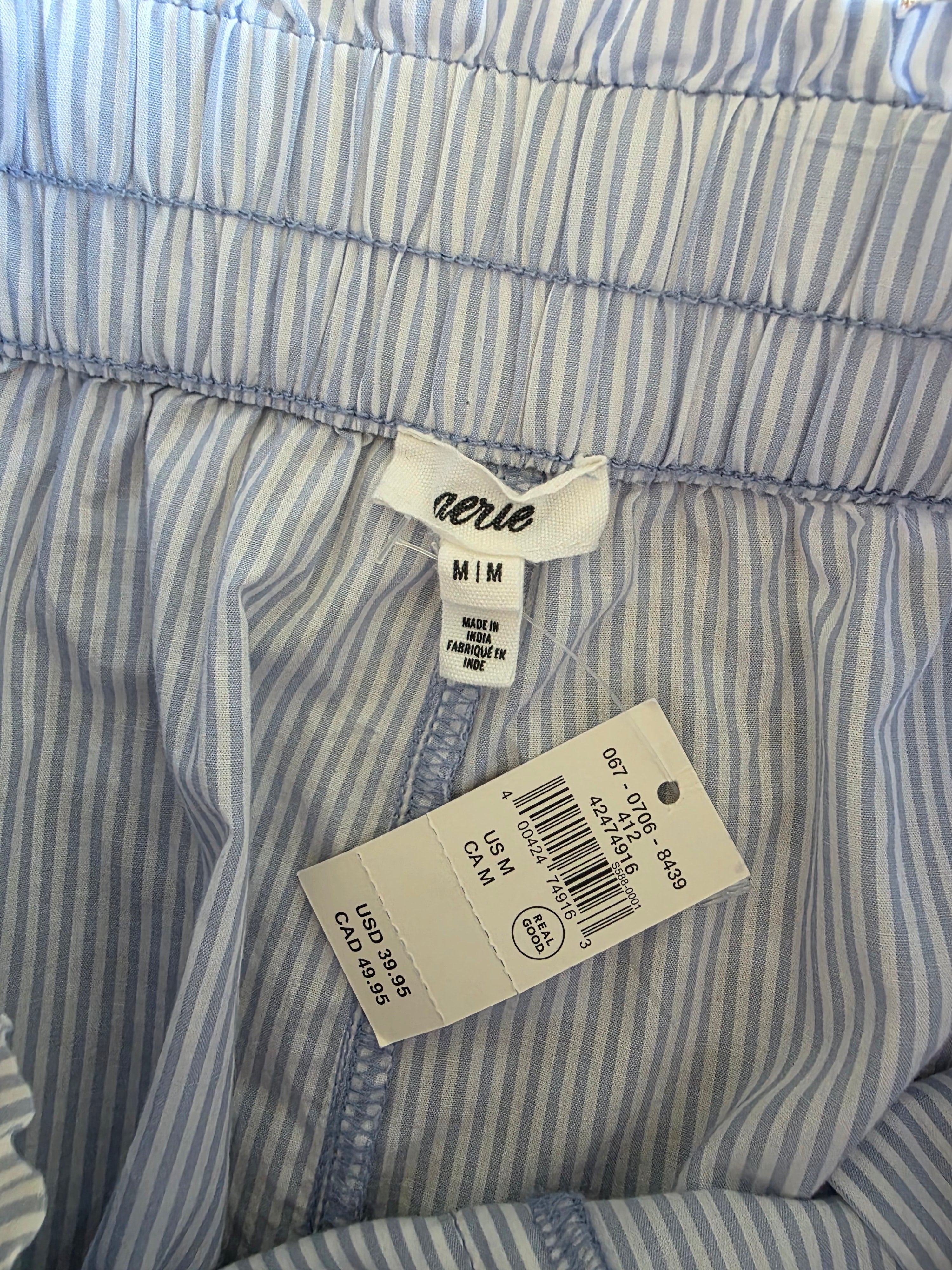NEW Aerie Striped Cotton Shorts (M)