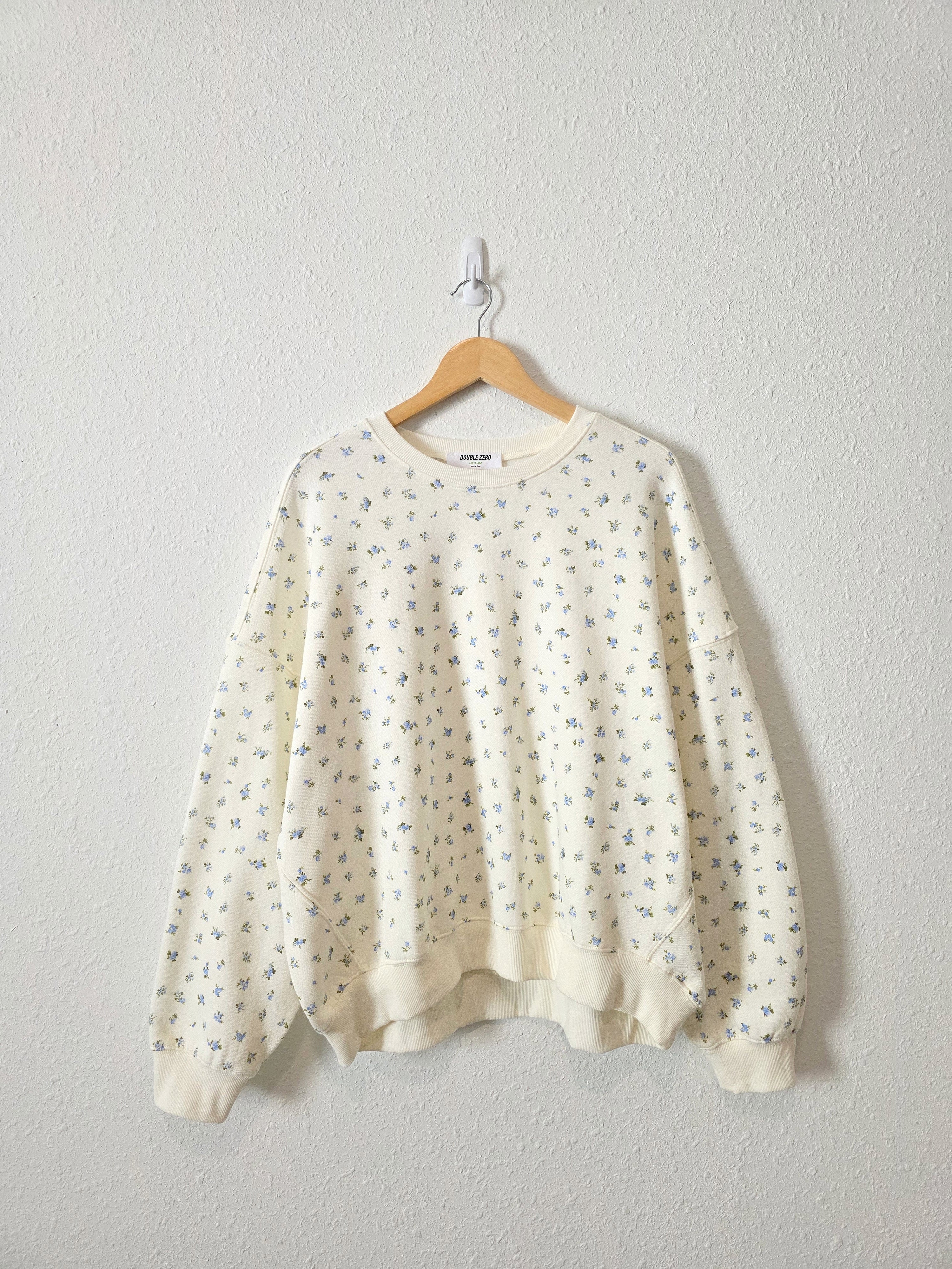 Dainty Floral Crew Sweatshirt (L)