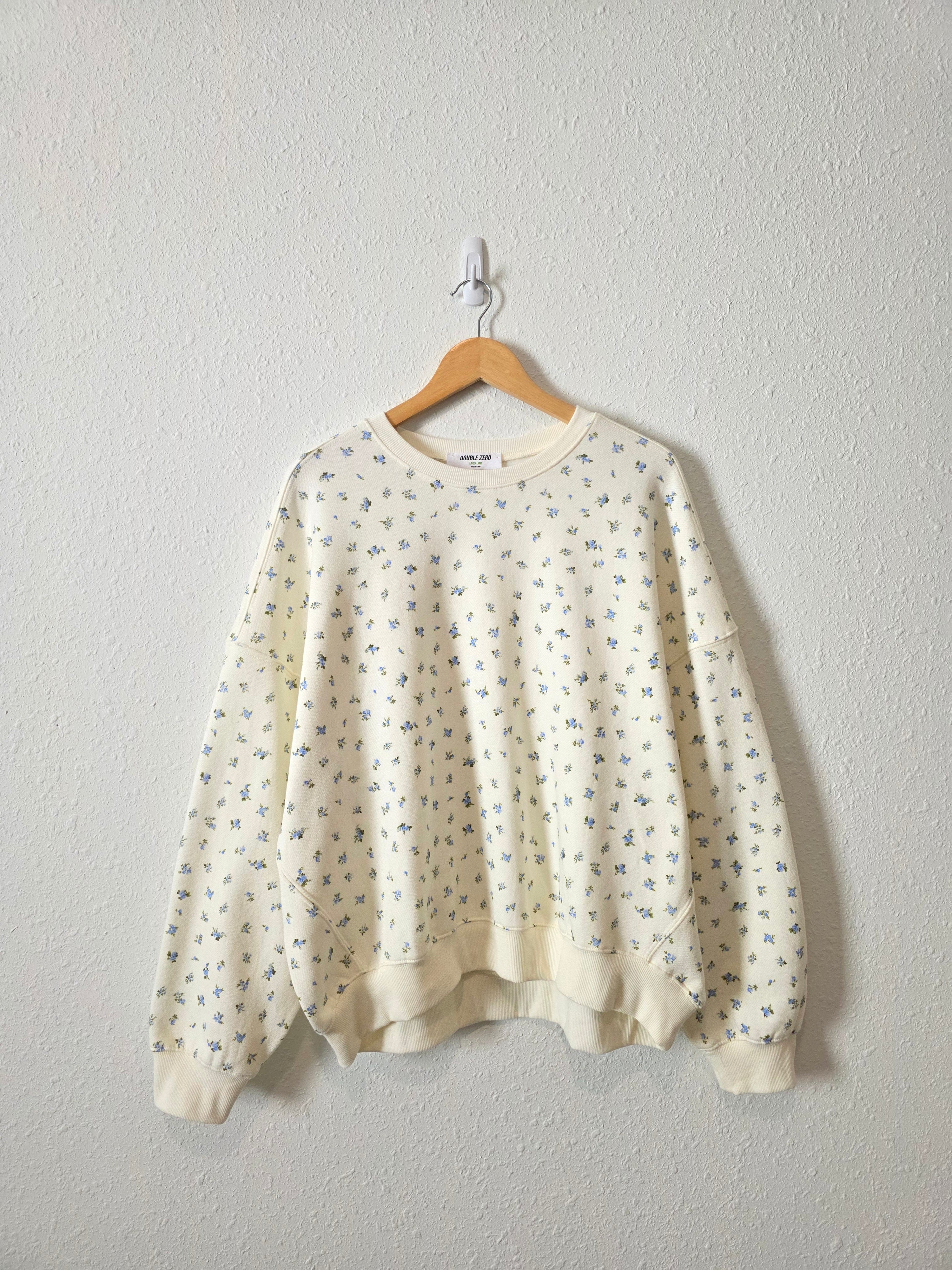 Dainty Floral Crew Sweatshirt (L)