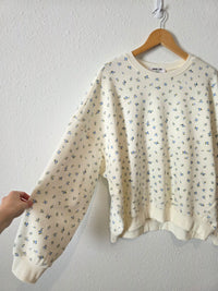 Dainty Floral Crew Sweatshirt (L)