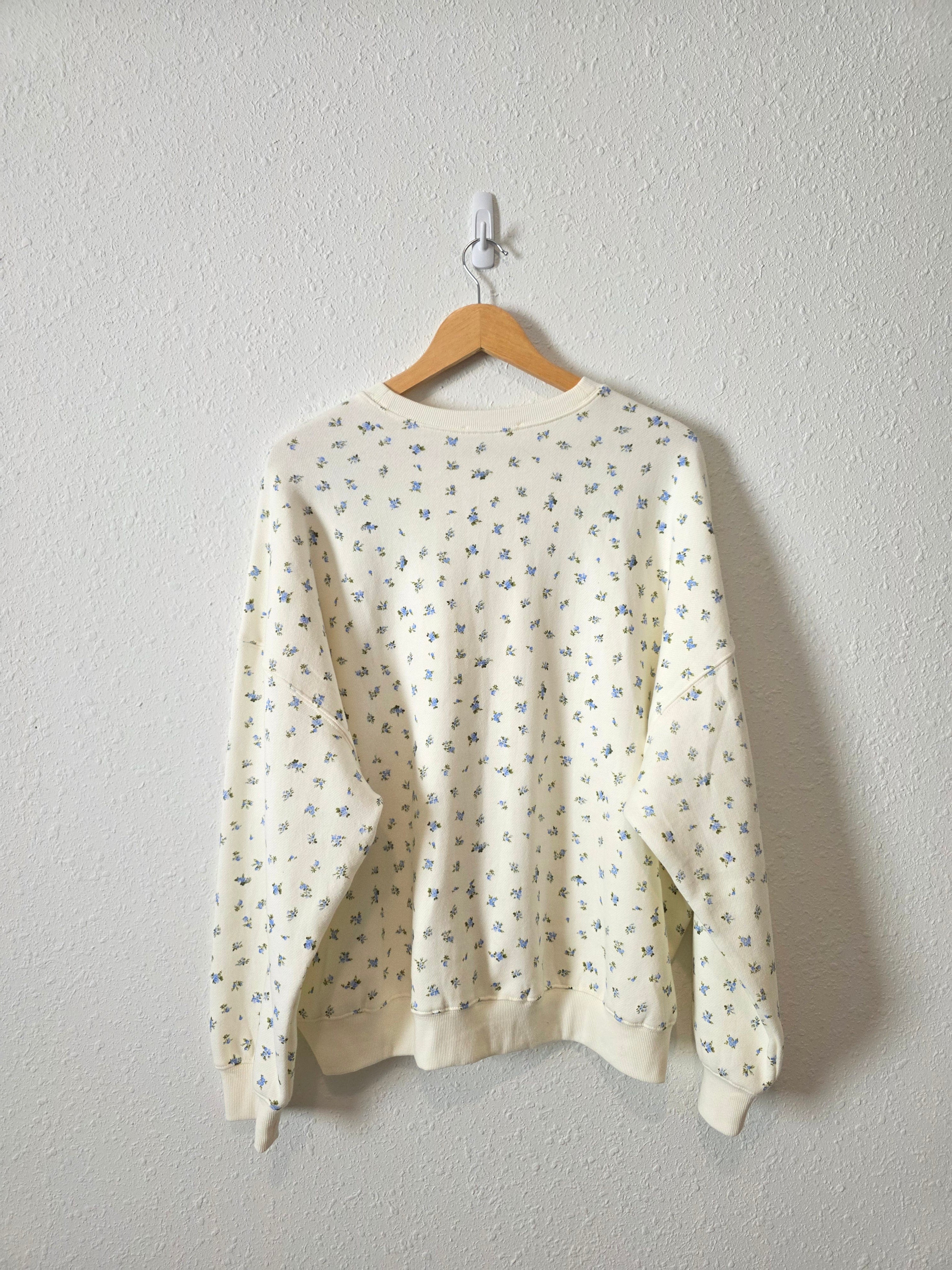 Dainty Floral Crew Sweatshirt (L)