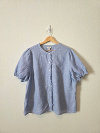 J.Crew Striped Linen Cotton Top (XXL)