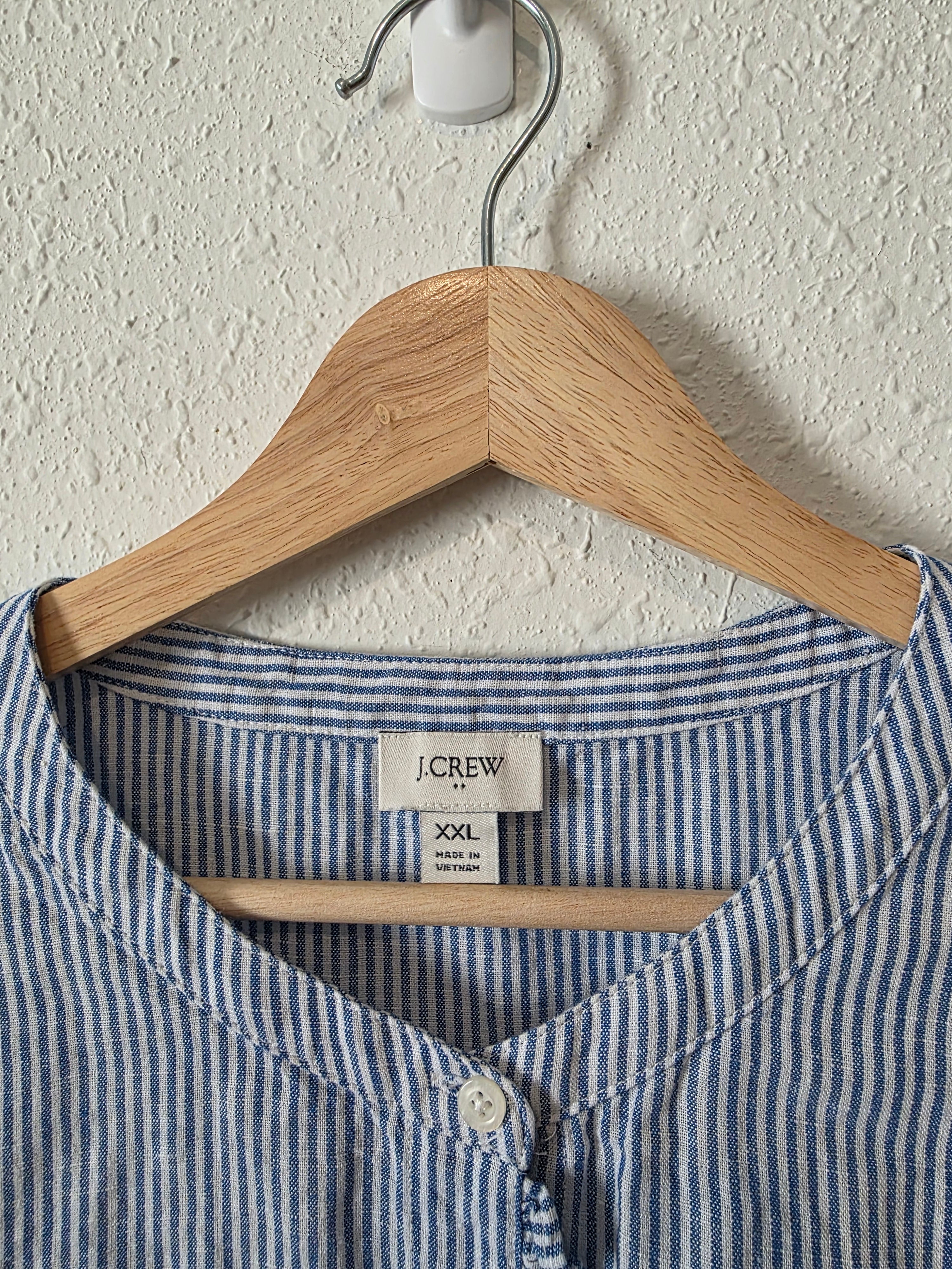 J.Crew Striped Linen Cotton Top (XXL)