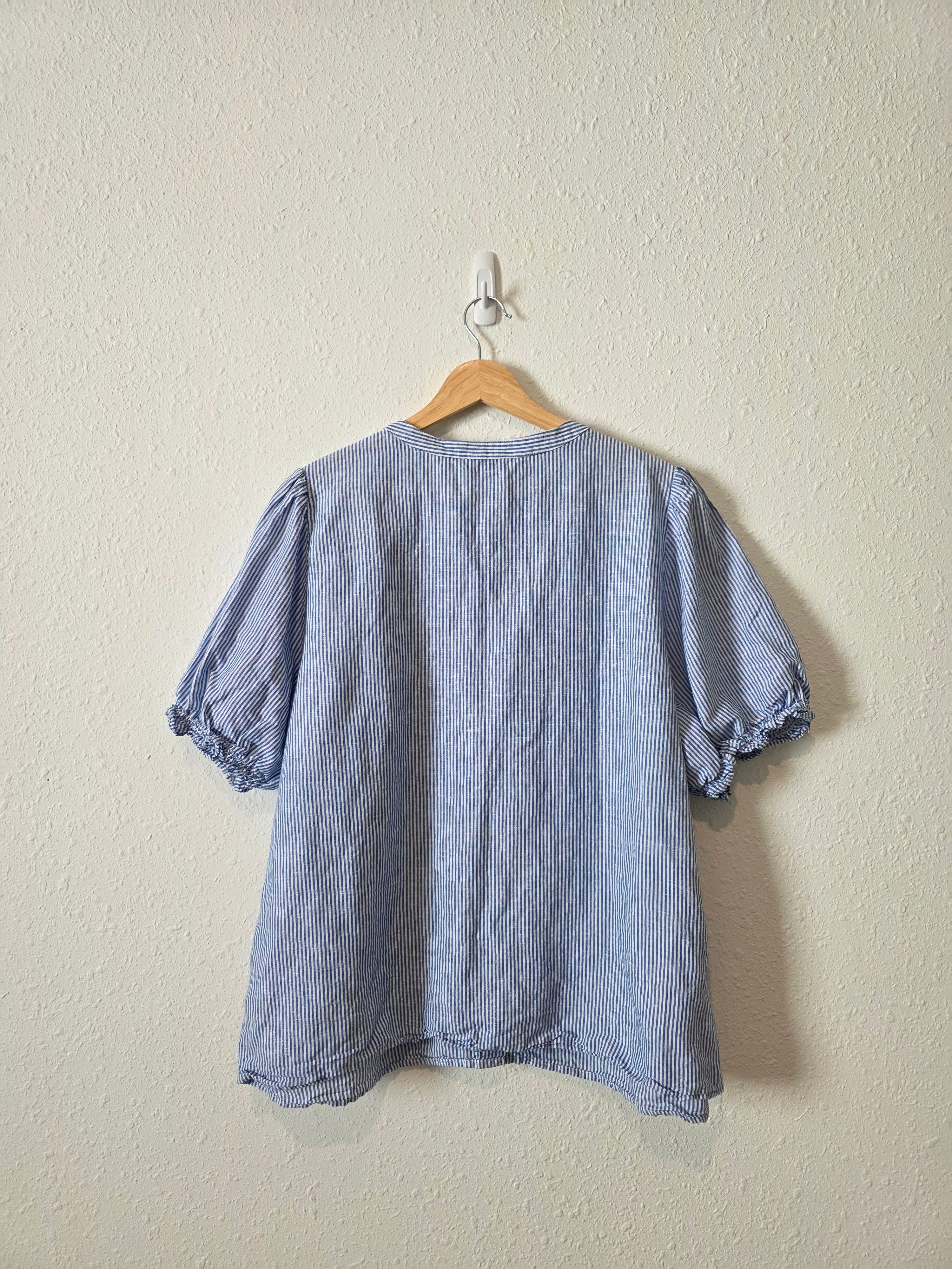 J.Crew Striped Linen Cotton Top (XXL)