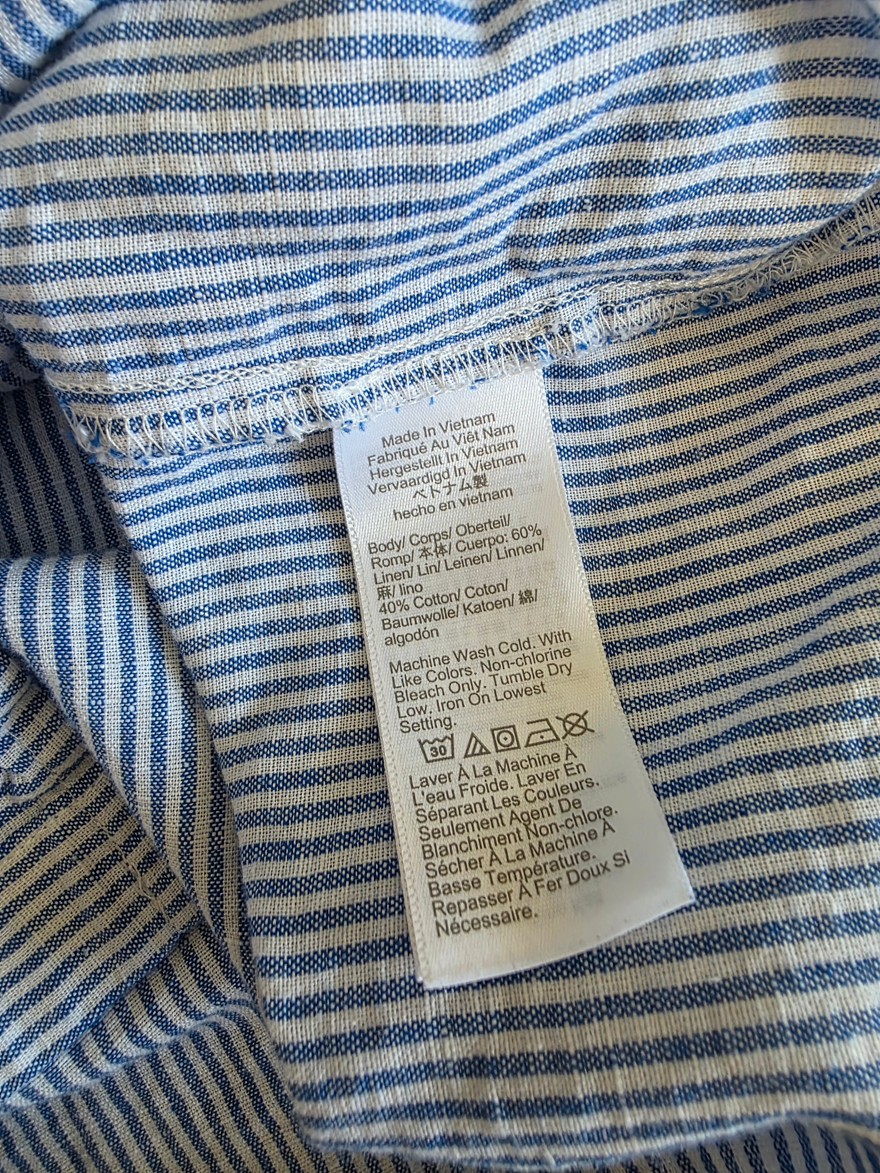 J.Crew Striped Linen Cotton Top (XXL)