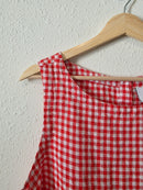 Red Gingham Linen Tank (L)