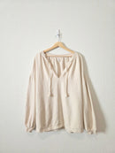 Aerie Cream Tasseled Sweatshirt (L)