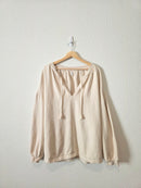 Aerie Cream Tasseled Sweatshirt (L)