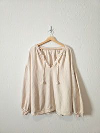 Aerie Cream Tasseled Sweatshirt (L)