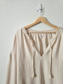 Aerie Cream Tasseled Sweatshirt (L)