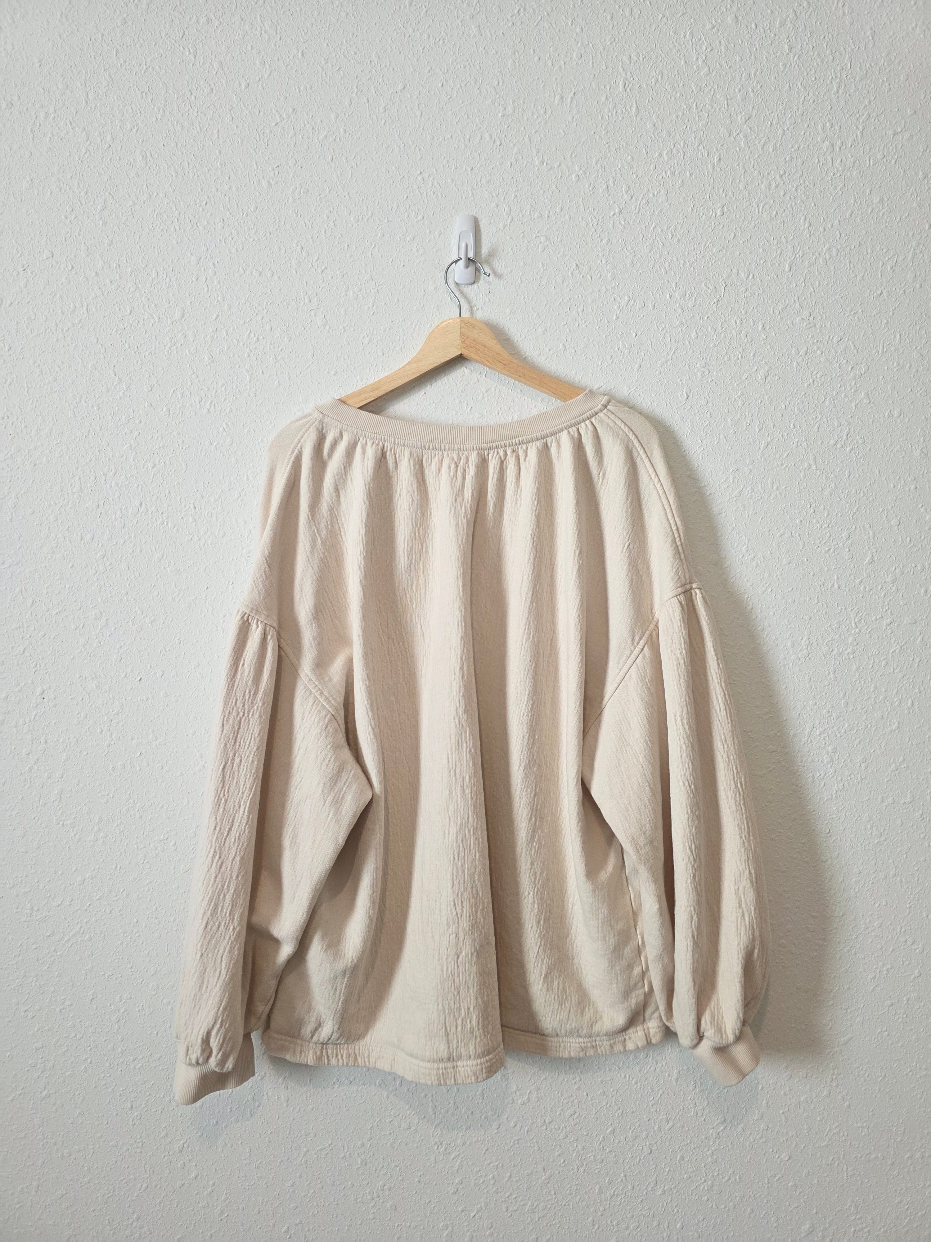 Aerie Cream Tasseled Sweatshirt (L)