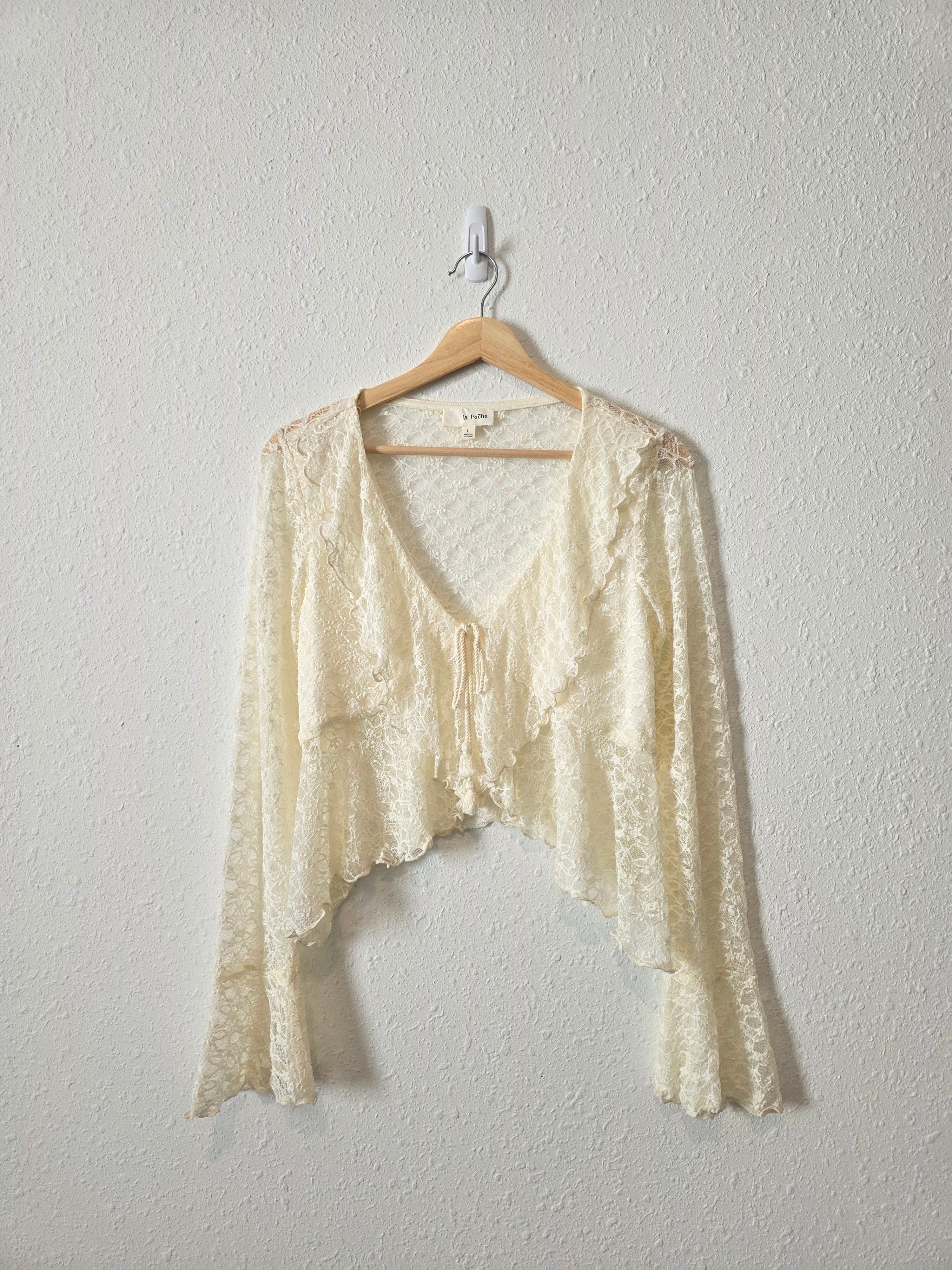 NEW Lace Tie Front Top (L)
