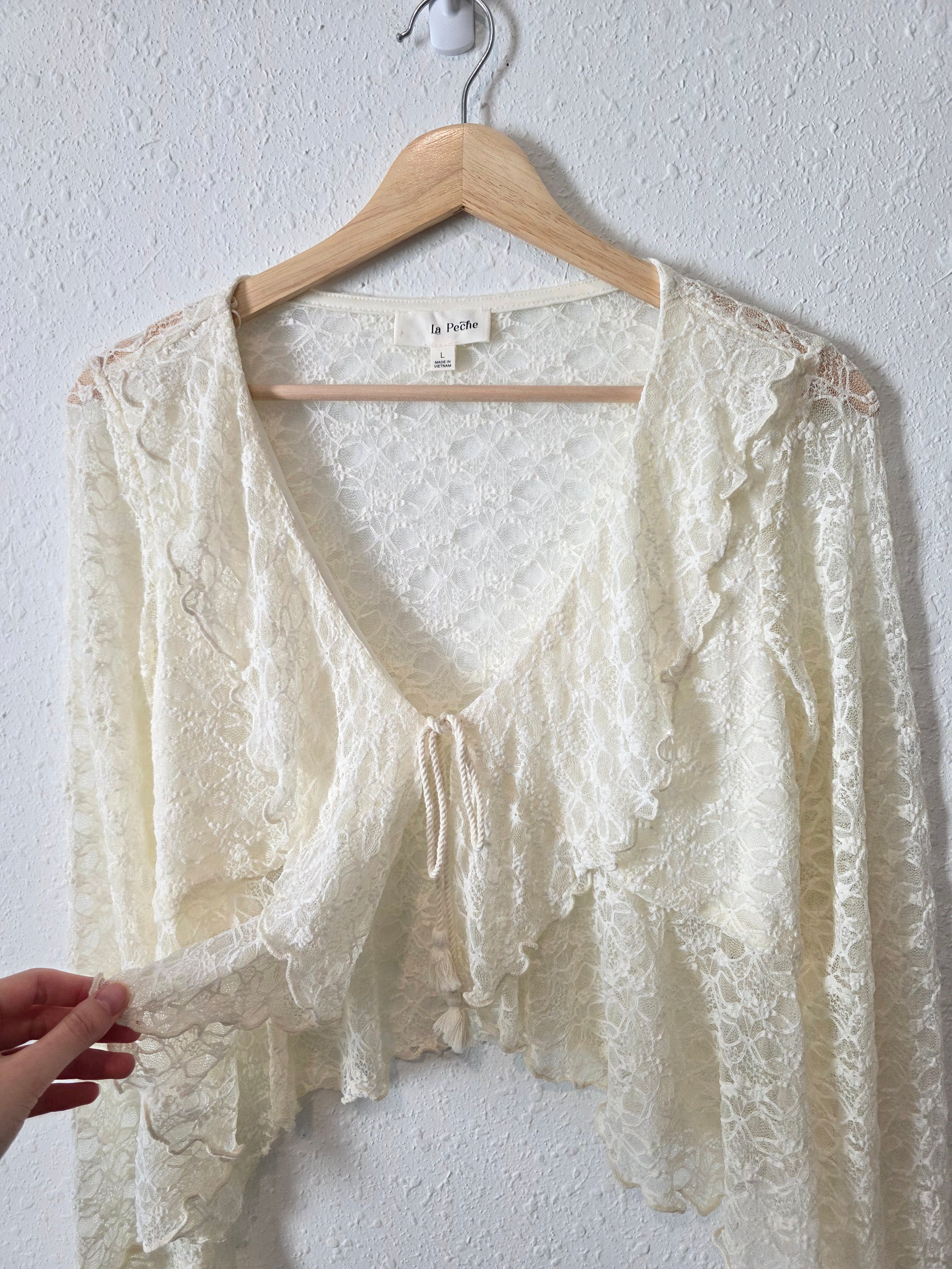 NEW Lace Tie Front Top (L)
