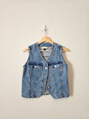 Cotton Denim Crop Vest (XS)