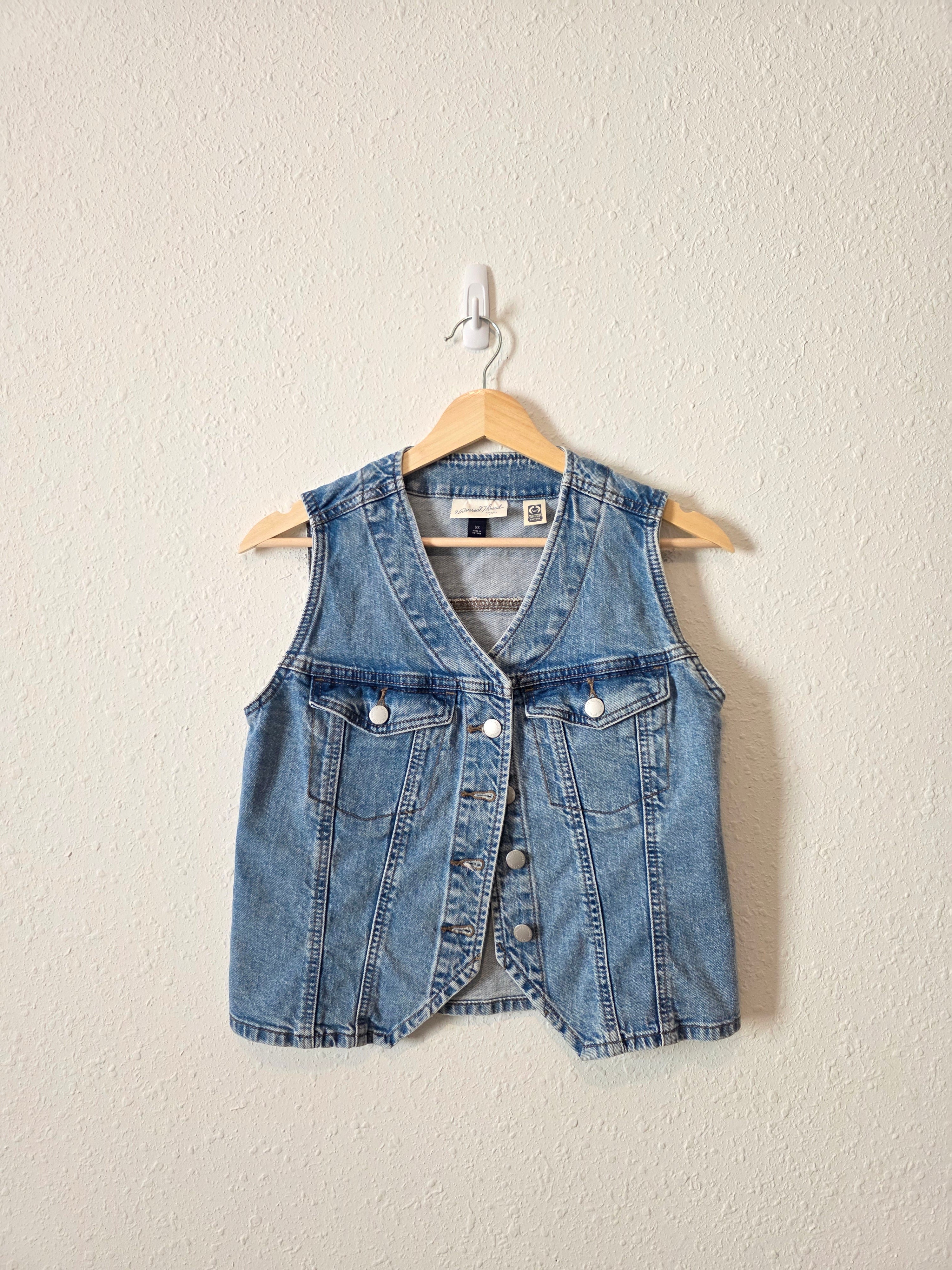 Cotton Denim Crop Vest (XS)